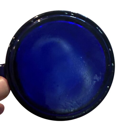Vintage New York Skyline Cobalt Blue Glass Coffee Mug Cup Twin Towers Souvenir - Picture 7 of 7